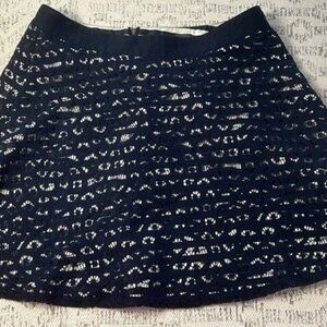The Limited Black & Crème Stripes with Lace Overlay Skirt Sz 4